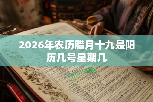 2026年农历腊月十九是阳历几号星期几