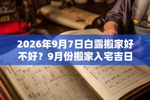 2026年9月7日白露搬家好不好？9月份搬家入宅吉日