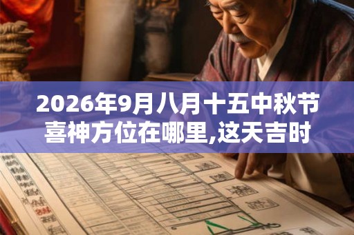 2026年9月八月十五中秋节喜神方位在哪里,这天吉时有哪些？