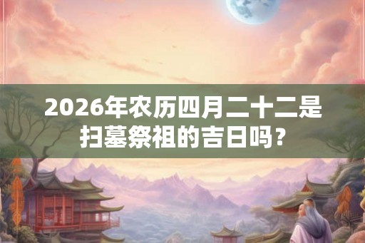 2026年农历四月二十二是扫墓祭祖的吉日吗？