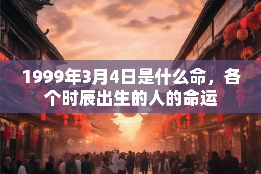 1999年3月4日是什么命，各个时辰出生的人的命运