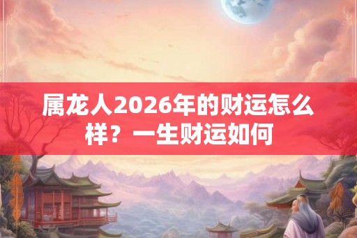 属龙人2026年的财运怎么样?一生财运如何 属龙人2026年的财运怎么样?一生财运如何
