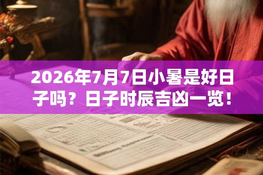 2026年7月7日小暑是好日子吗?日子时辰吉凶一览! 2026年7月7日小暑是好日子吗?日子时辰吉凶一览!