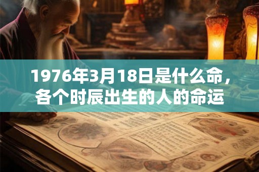 1976年3月18日是什么命，各个时辰出生的人的命运