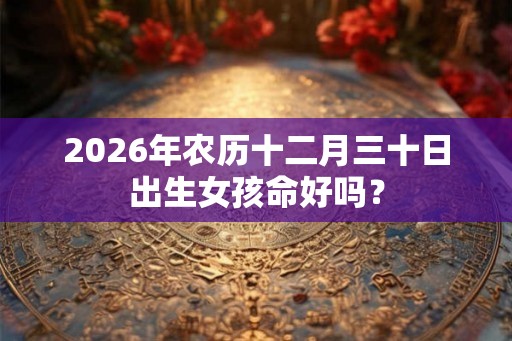 2026年农历十二月三十日出生女孩命好吗？