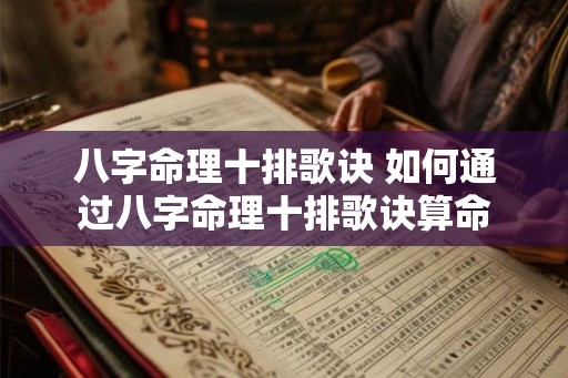 八字命理十排歌诀 如何通过八字命理十排歌诀算命