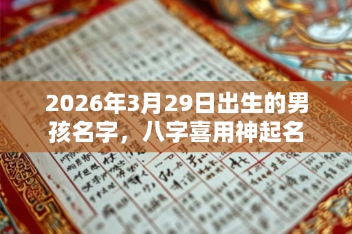 2026年3月29日出生的男孩名字，八字喜用神起名