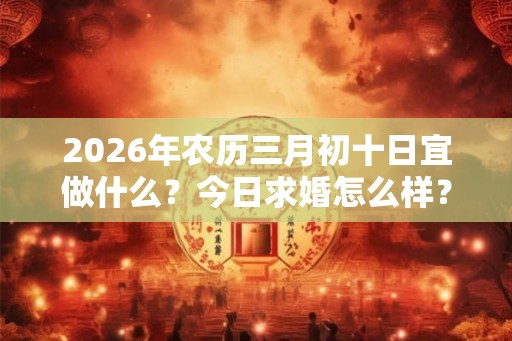 2026年农历三月初十日宜做什么？今日求婚怎么样？