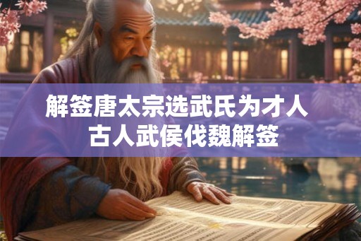 解签唐太宗选武氏为才人 古人武侯伐魏解签 解签唐太宗选武氏为才人 古人武侯伐魏解签