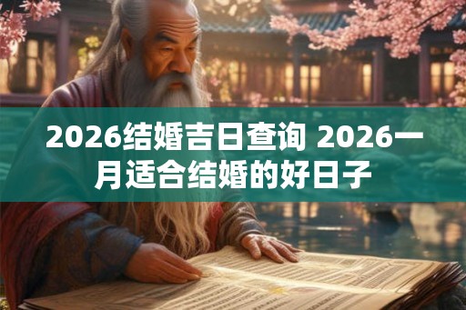 2026结婚吉日查询 2026一月适合结婚的好日子