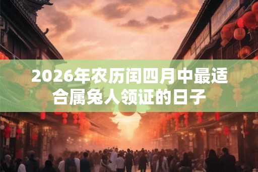 2026年农历闰四月中最适合属兔人领证的日子 2026年农历闰四月中最适合属兔人领证的日子