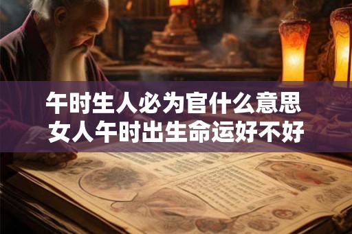 午时生人必为官什么意思 女人午时出生命运好不好