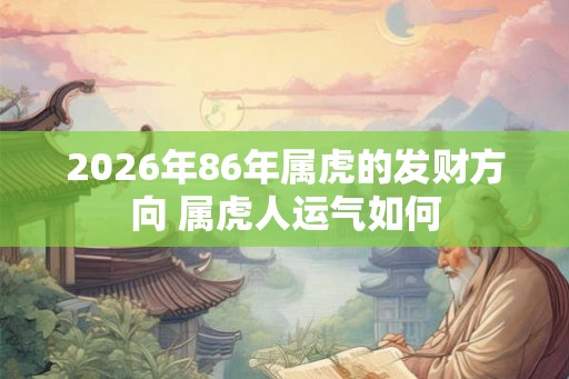 2026年86年属虎的发财方向 属虎人运气如何