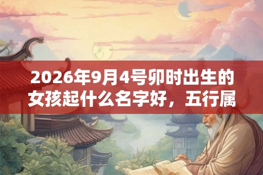 2026年9月4号卯时出生的女孩起什么名字好，五行属什么