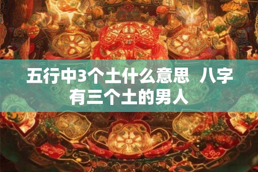 五行中3个土什么意思  八字有三个土的男人