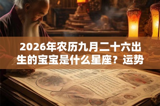 2026年农历九月二十六出生的宝宝是什么星座？运势好不好？