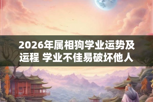 2026年属相狗学业运势及运程 学业不佳易破坏他人学习 2026年属相狗学业运势及运程 学业不佳易破坏他人学习
