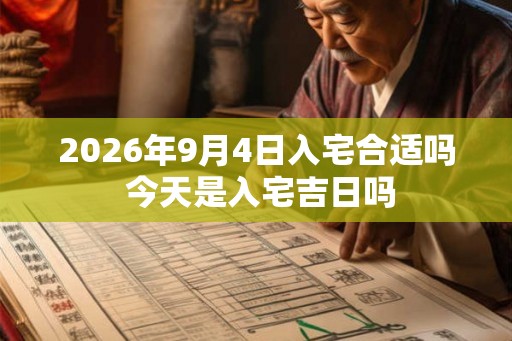 2026年9月4日入宅合适吗 今天是入宅吉日吗