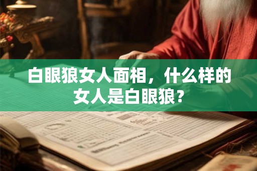 白眼狼女人面相，什么样的女人是白眼狼？