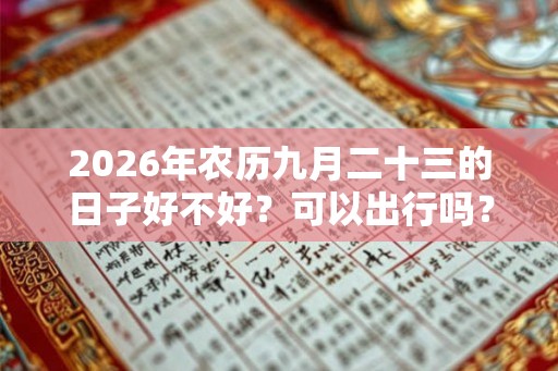2026年农历九月二十三的日子好不好？可以出行吗？