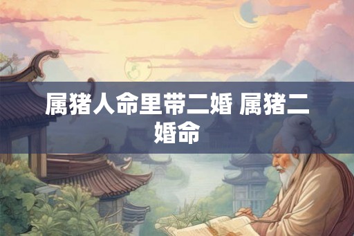 属猪人命里带二婚 属猪二婚命