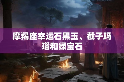 摩羯座幸运石黑玉、截子玛瑙和绿宝石