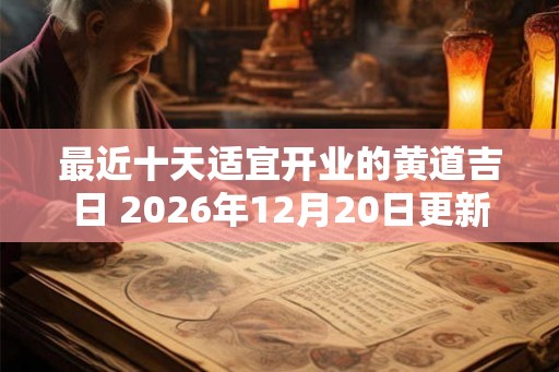 最近十天适宜开业的黄道吉日 2026年12月20日更新 最近十天适宜开业的黄道吉日 2026年12月20日更新