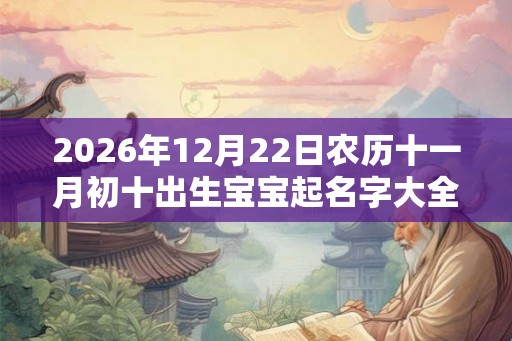 2026年12月22日农历十一月初十出生宝宝起名字大全