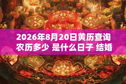 2026年8月20日黄历查询 农历多少 是什么日子 结婚吉时