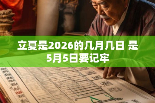 立夏是2026的几月几日 是5月5日要记牢