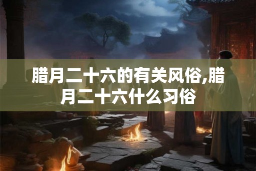 腊月二十六的有关风俗,腊月二十六什么习俗