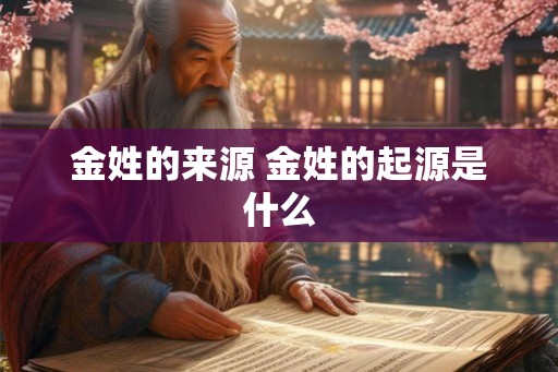金姓的来源 金姓的起源是什么