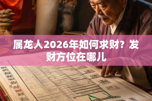属龙人2026年如何求财?发财方位在哪儿 属龙人2026年如何求财?发财方位在哪儿