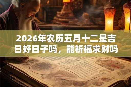 2026年农历五月十二是吉日好日子吗，能祈福求财吗？