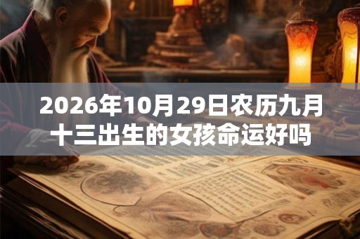 2026年10月29日农历九月十三出生的女孩命运好吗