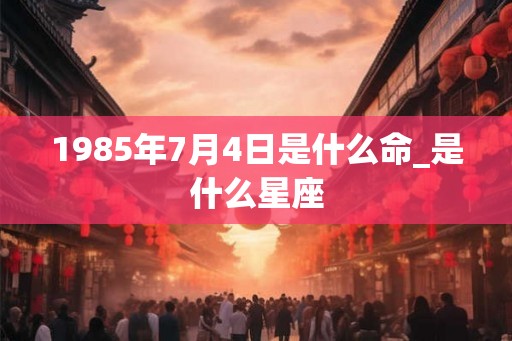 1985年7月4日是什么命_是什么星座