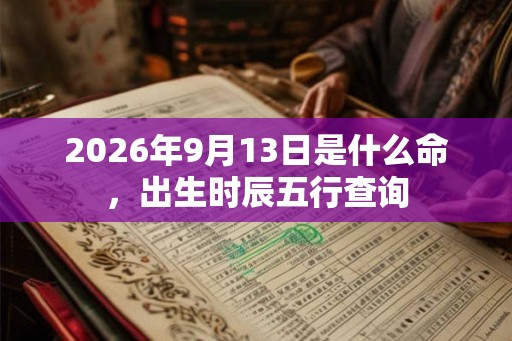 2026年9月13日是什么命，出生时辰五行查询