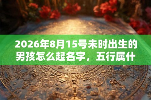 2026年8月15号未时出生的男孩怎么起名字，五行属什么