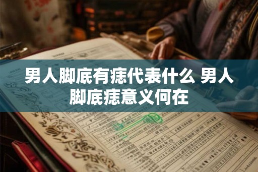 男人脚底有痣代表什么 男人脚底痣意义何在