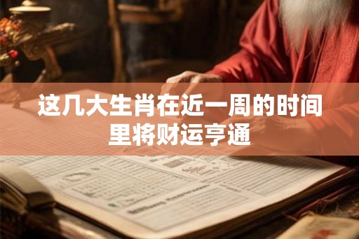 这几大生肖在近一周的时间里将财运亨通 这几大生肖在近一周的时间里将财运亨通