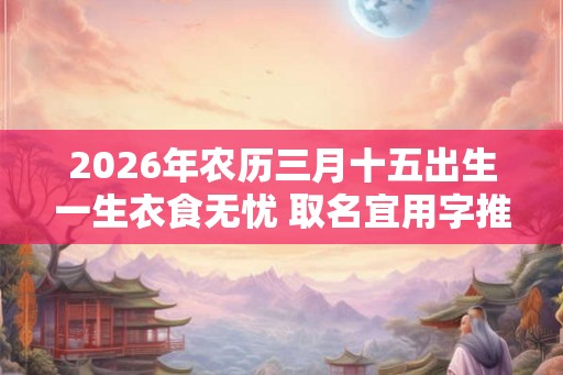 2026年农历三月十五出生一生衣食无忧 取名宜用字推荐