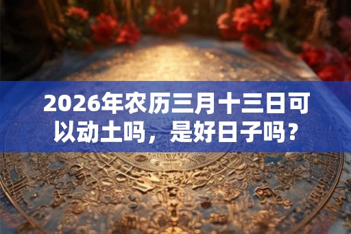2026年农历三月十三日可以动土吗，是好日子吗？