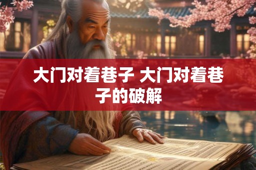 大门对着巷子 大门对着巷子的破解