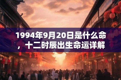 1994年9月20日是什么命，十二时辰出生命运详解