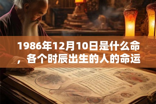 1986年12月10日是什么命，各个时辰出生的人的命运