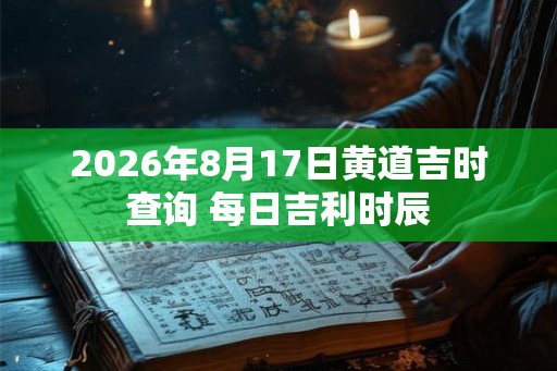 2026年8月17日黄道吉时查询 每日吉利时辰 2026年8月17日黄道吉时查询 每日吉利时辰