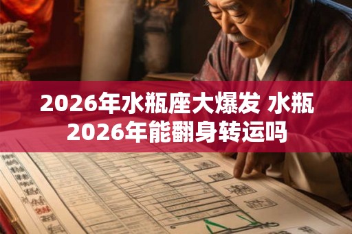 2026年水瓶座大爆发 水瓶2026年能翻身转运吗 2026年水瓶座大爆发 水瓶2026年能翻身转运吗