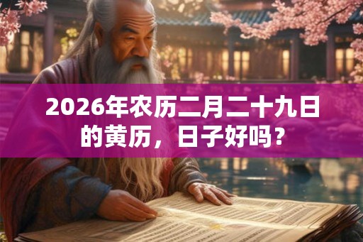2026年农历二月二十九日的黄历，日子好吗？