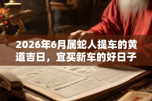 2026年6月属蛇人提车的黄道吉日，宜买新车的好日子
