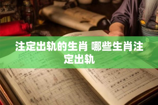 注定出轨的生肖 哪些生肖注定出轨
